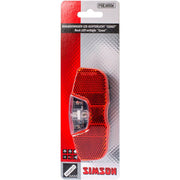 Simson achterlicht Coast met batterij, 80 mm, helder rood achterlicht voor fietsen.