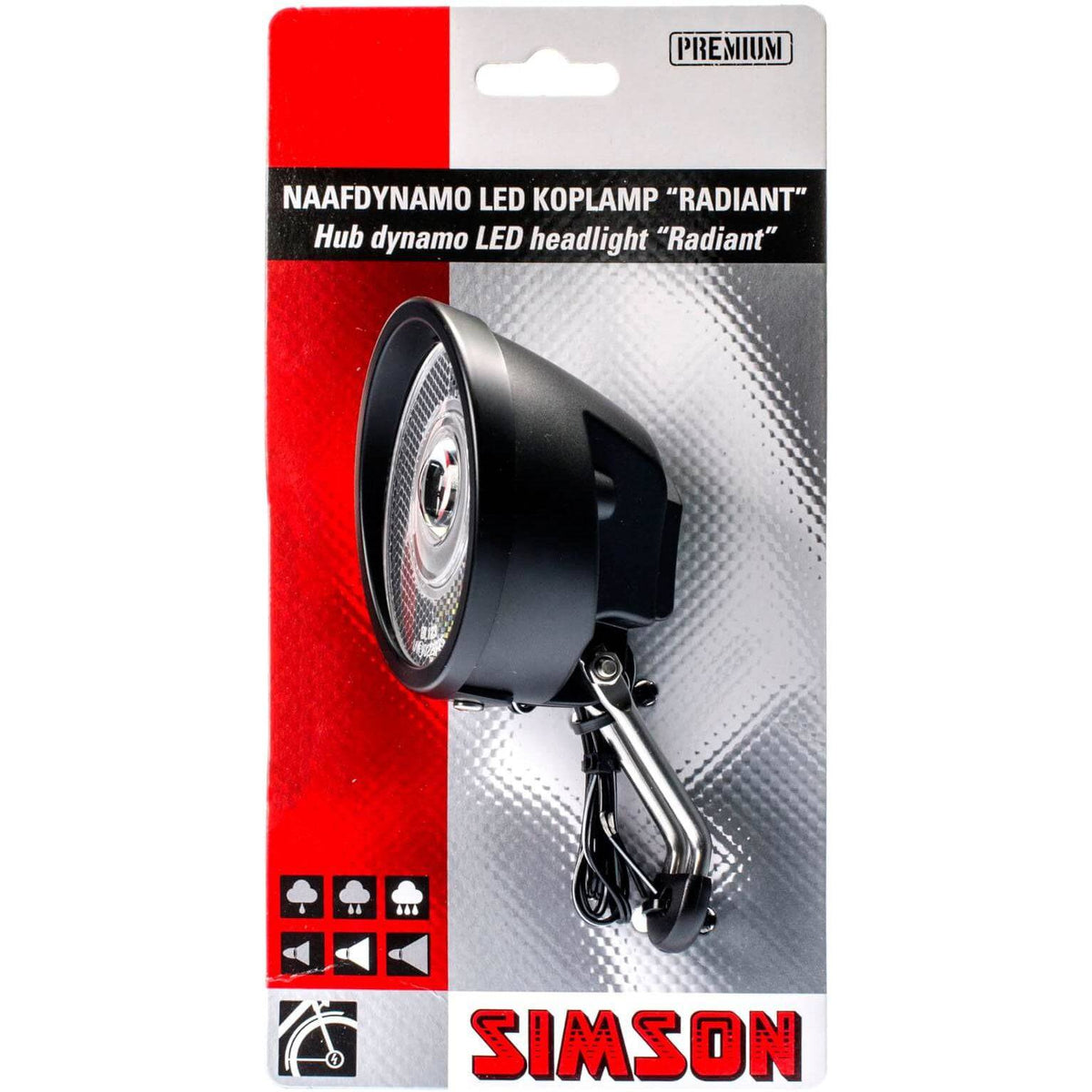 Simson Koplamp Radiant Aan/Uit Dynamo 7 Lux - Le Coq Wielerartikelen