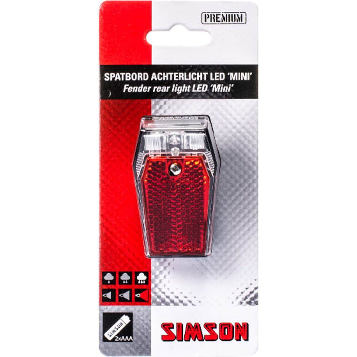 Simson Achterlicht Mini Batterij Spatbord - Le Coq Wielerartikelen