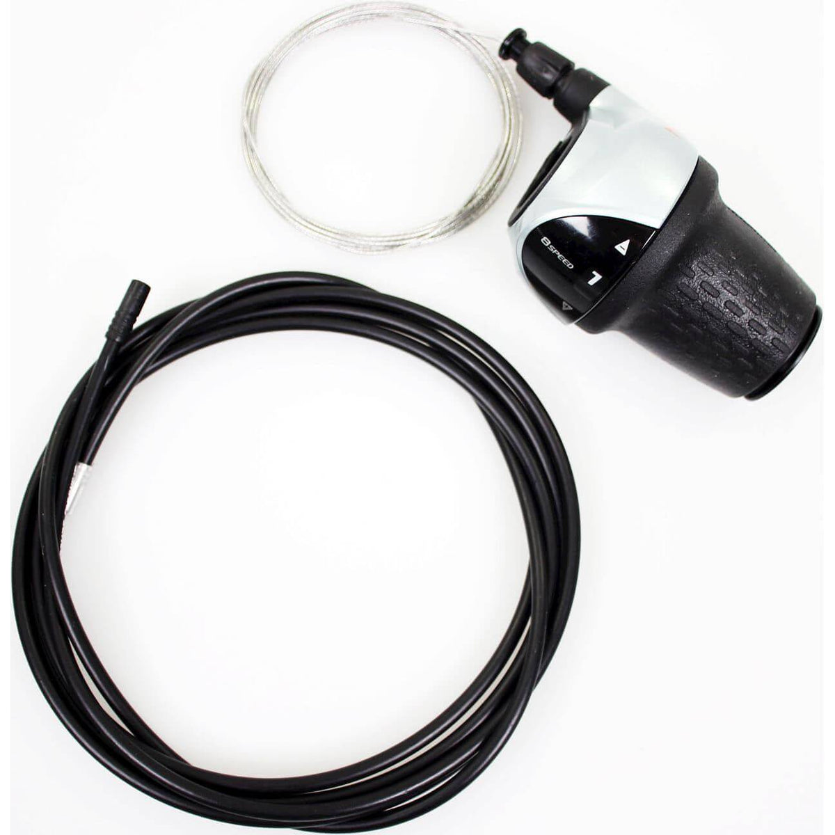 Shimano Gripshift Nexus C6001 CJ-8S20 8-speed rechter shifter in zwart, geschikt voor fiets met 8 versnellingen.
