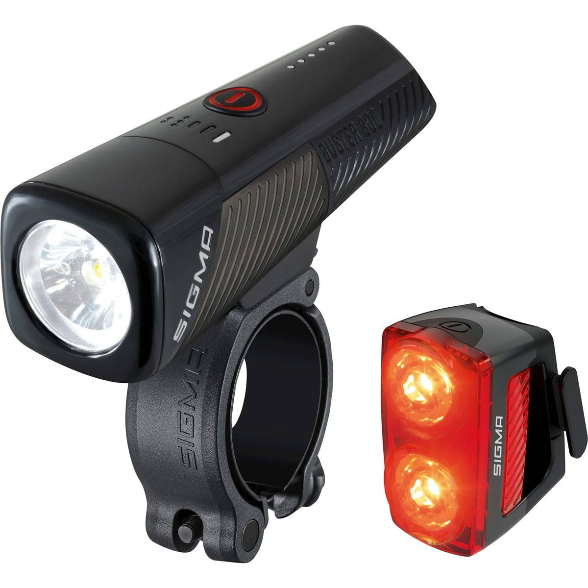 Sigma verlichtingsset Buster 800 en Buster RL 150 USB met lampen en accessoires, ideaal voor fotografie en videografie.