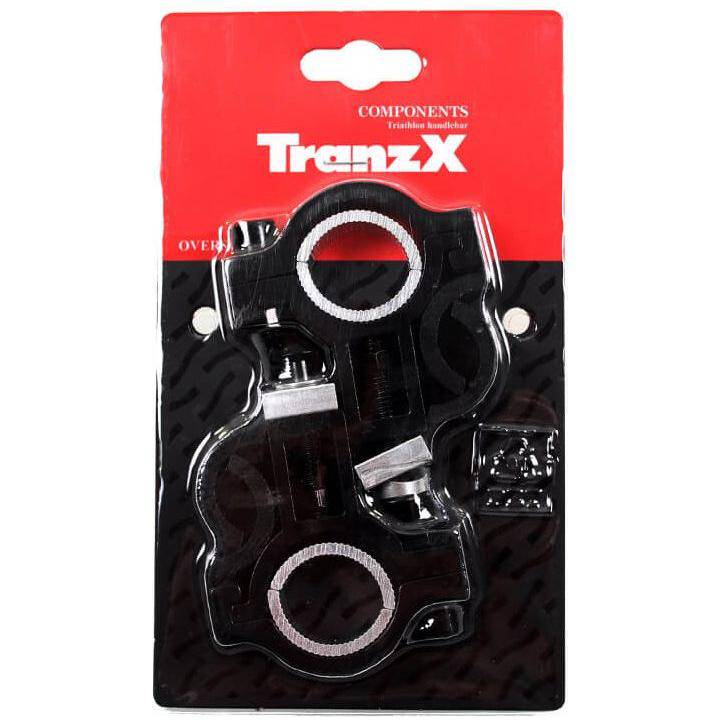 Tranzx Opzetstuur Montage Set JD-802 voor 25.4/31.8 mm stuur, accessoires voor fietsstuur montage, zwart en compact design