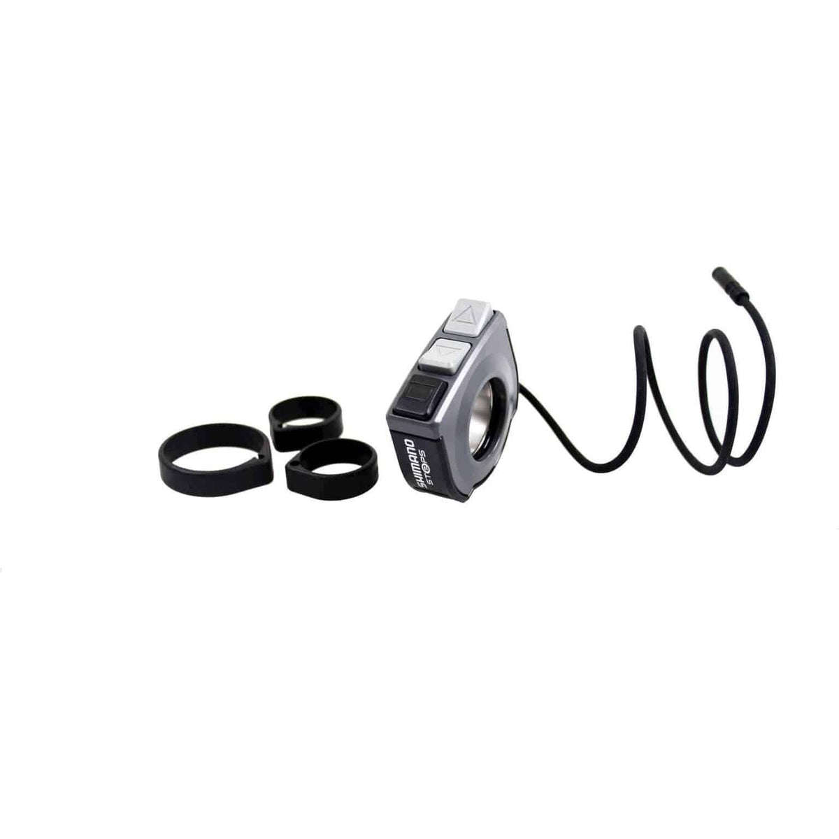 Shimano Steps SW-E6000 schakelkraan voor e-bike, close-up van de computeronderdelen met merklogo zichtbaar.