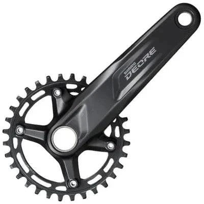 Shimano Deore FC-M5100 MTB-crankstel voor 10/11 snelheden, zwart, met kettinggeleider en pedaalas, geschikt voor mountainbikes