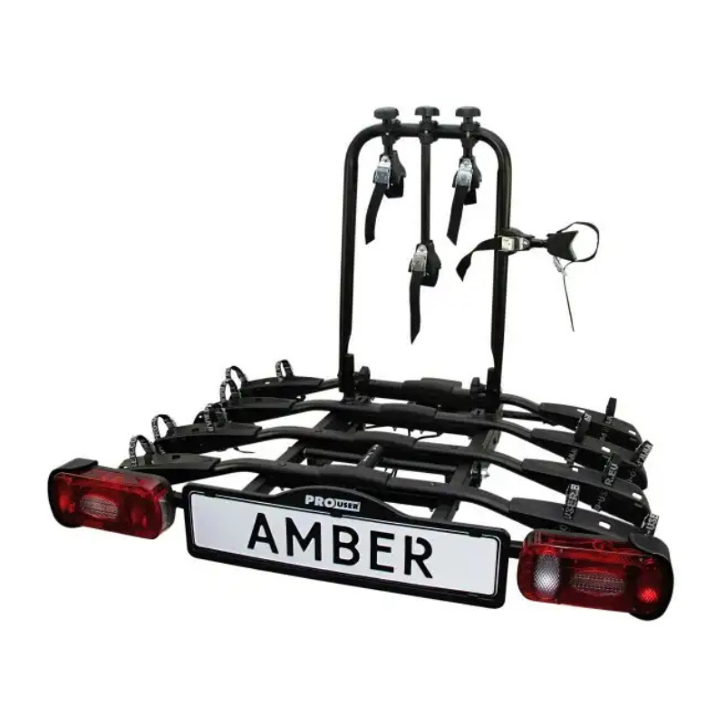 Pro-User Amber IV fietsendrager voor 4 fietsen, 13-polige trekhaak, eenvoudig en stevig ontwerp voor auto’s
