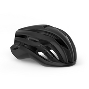 MET Trenta Mips racefietshelm in zwart met ventilatieopeningen en verstelbare riem, ontworpen voor wielrenners.