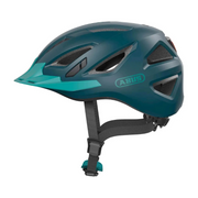 Abus Urban-I 3.0 e-bike helm met ventilatiegaten en verstelbare riem, geschikt voor stadsfietsen en comfortabel om te dragen