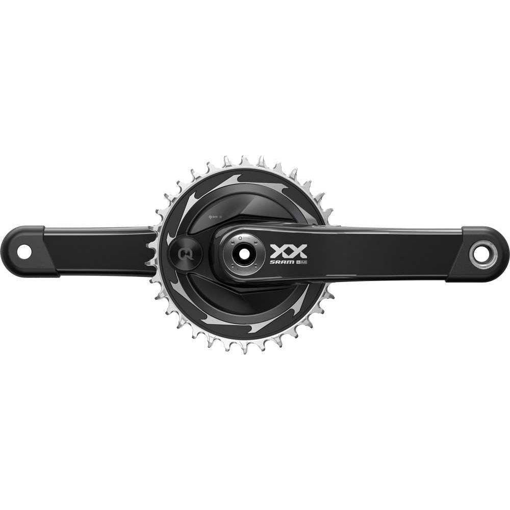 Alt tekst: Sram XX SL Eagle transmissiegroepset T Axs D1 met DUB crank en 34T kettingblad, zichtbaar op een fietscomponent.