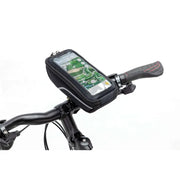 Zwarte New Looxs Sports Phonebag van 0,6 liter met KlickFix Quad bevestiging, geschikt voor sporttelefoons.