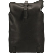 Brooks Pickwick S Leather rugzak met 12L capaciteit, zwart leren ontwerp, verstelbare schouderbanden en ritssluiting.