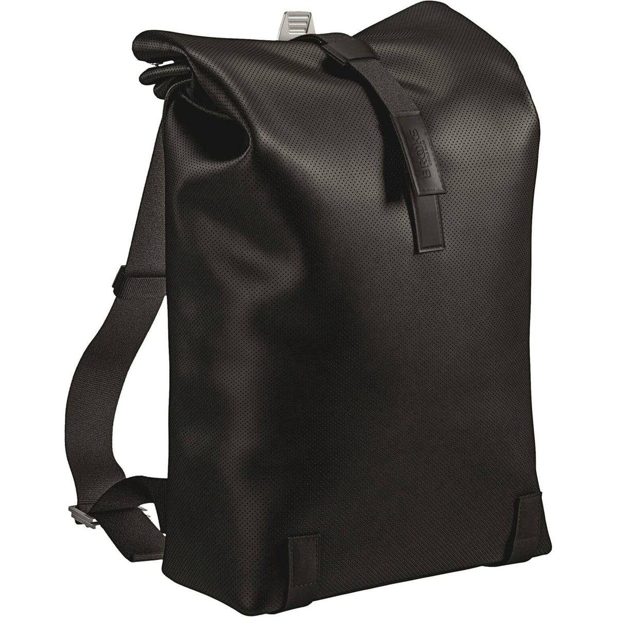 Brooks Pickwick S Leather rugzak 12L, stijlvolle zwarte leren tas met verstelbare schouderbanden en hoofdvak.