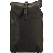 Brooks Pickwick M Leather rugzak met 26L capaciteit, zwart leren design, zichtbaar met verstelbare schouderbanden en ritssluiting.