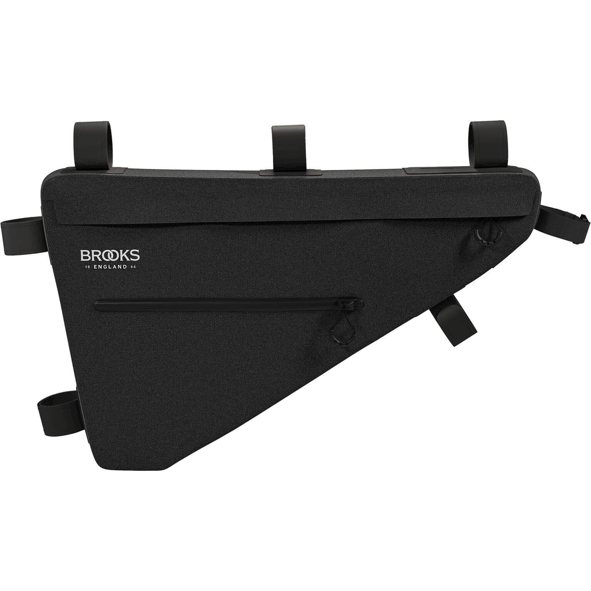 Brooks Frametas Scape Full Frame 5L, waterdichte frametas met ritssluiting en verstelbare riemen voor fietsaccessoires.