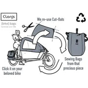 Clarijs Variobag 24 liter waterdichte fietstas voor een enkele fiets, stevige en praktische bagageoplossing in zwart