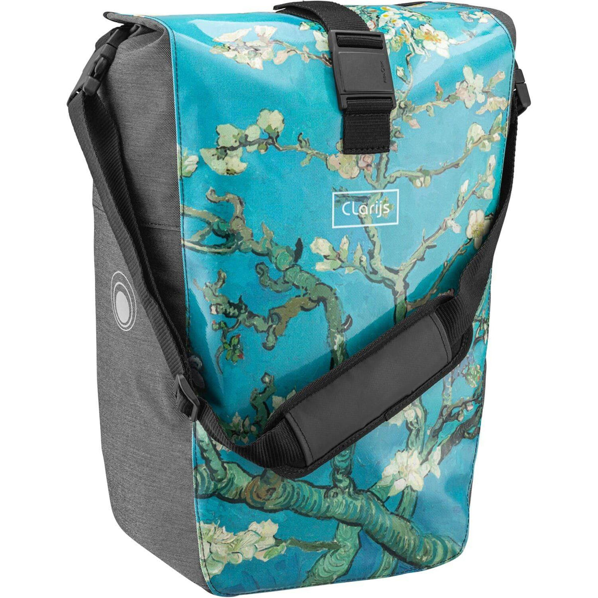 Clarijs Solobag 24 liter fietstas van Gogh, enkele fietstas met kleurrijk design, geschikt voor boodschappen en dagelijks gebruik