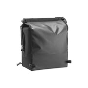 Zwarte Clarijs fietstas enkel, premium front bag van 61 liter, geschikt voor fiets, zichtbaar met stevige constructie en verstelbare riem.