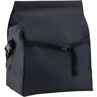 Clarijs zwarte glanzende enkel fietstas, 30 liter front bag met verstelbare riem en stevige constructie.