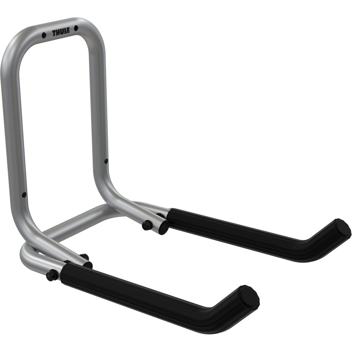 Thule muurbeugel 9771 voor fietsendrager, stevig en geschikt voor 40 kg, bevestigd aan de muur voor eenvoudige opslag.