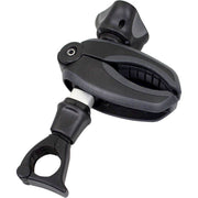 Zwarte Thule Euroclassic frameklem zonder slot voor fietsdragers, bevestiging op autocarrosserie.
