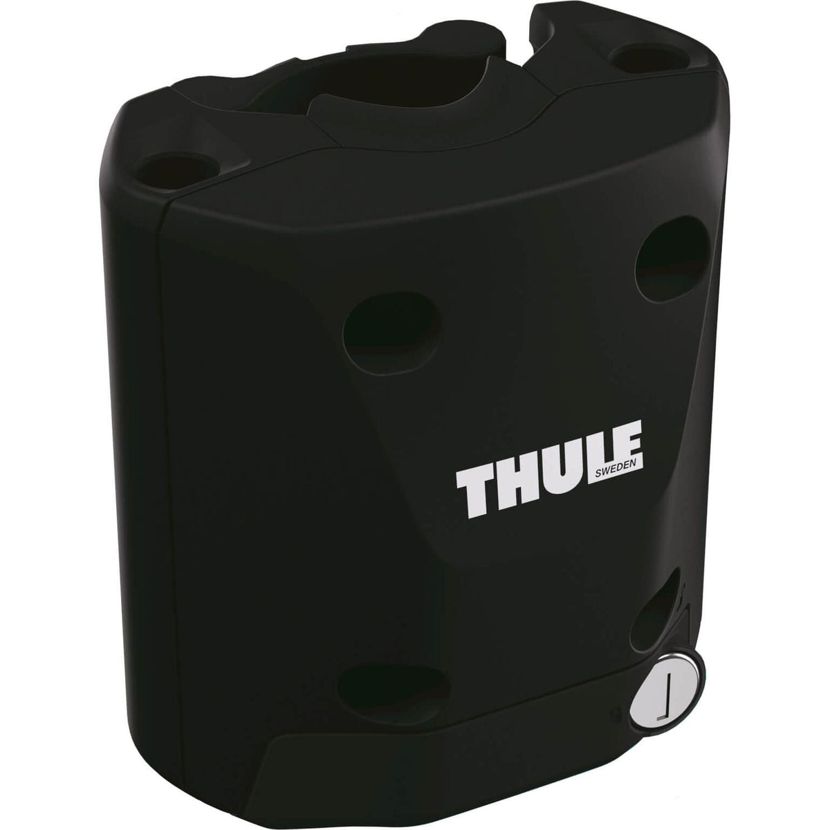 Zwarte Thule Yepp Nexxt Maxi montagebeugel met snelkoppeling voor fietsaccessoires, zichtbaar in de afbeelding