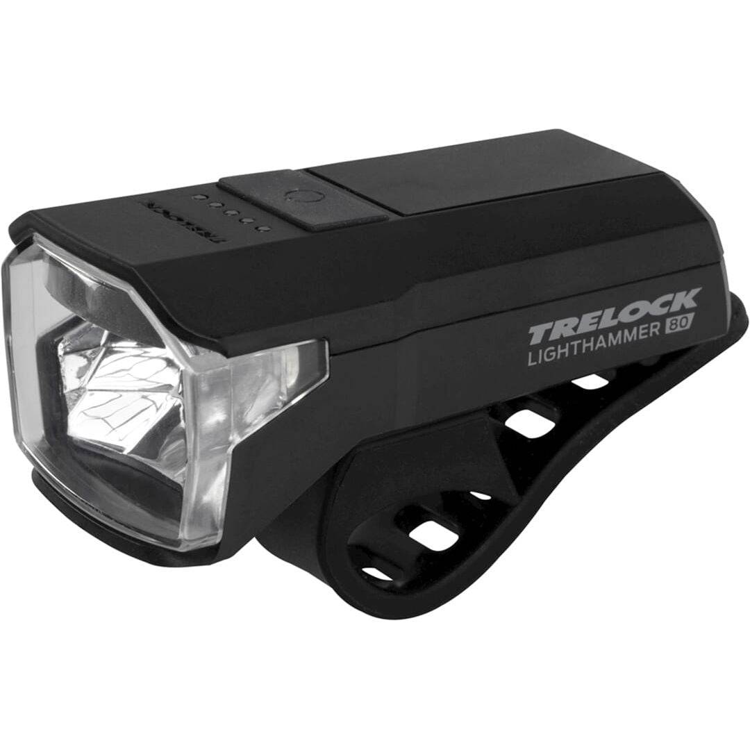 Trelock Lighthammer LS 480 USB koplamp met 80 lux, compacte fietslamp met USB-oplading en heldere verlichting.