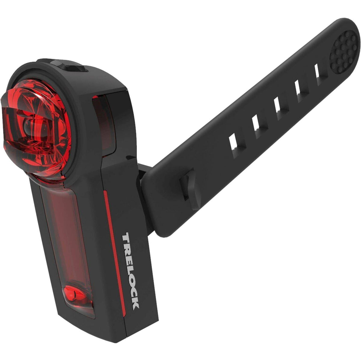 Trelock achterlicht LS 740 I-Go Vector met batterij, zichtbaar met helder LED-licht en bevestigingsbeugel.