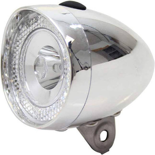 Union Koplamp Un-4955 Retro Mini Batterij Chroom - Le Coq Wielerartikelen