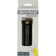 Urban Proof USB oplaadbare LED koplamp met 320 lumen, heldere verlichting voor veilig fietsen in het donker.