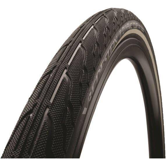 Vredestein stadsfiets buitenband Dynamic Tour 26x1 3/8 zwart met reflectie, geschikt voor comfortabele stadsritten.