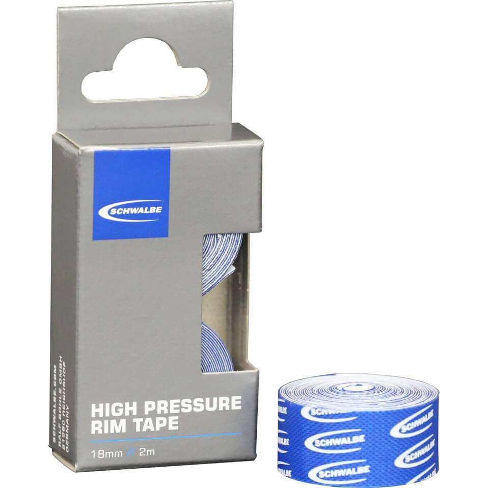 Schwalbe Velglint rol van 2 meter, 18 mm breedte, geschikt voor het afdichten van fietsbanden, zichtbaar op de afbeelding.