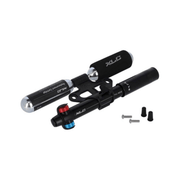 XLC Pu-M03 MTB CO2-pomp combi met 2x 25 gram patronen en verlichting voor snelle bandenoplossing tijdens het fietsen