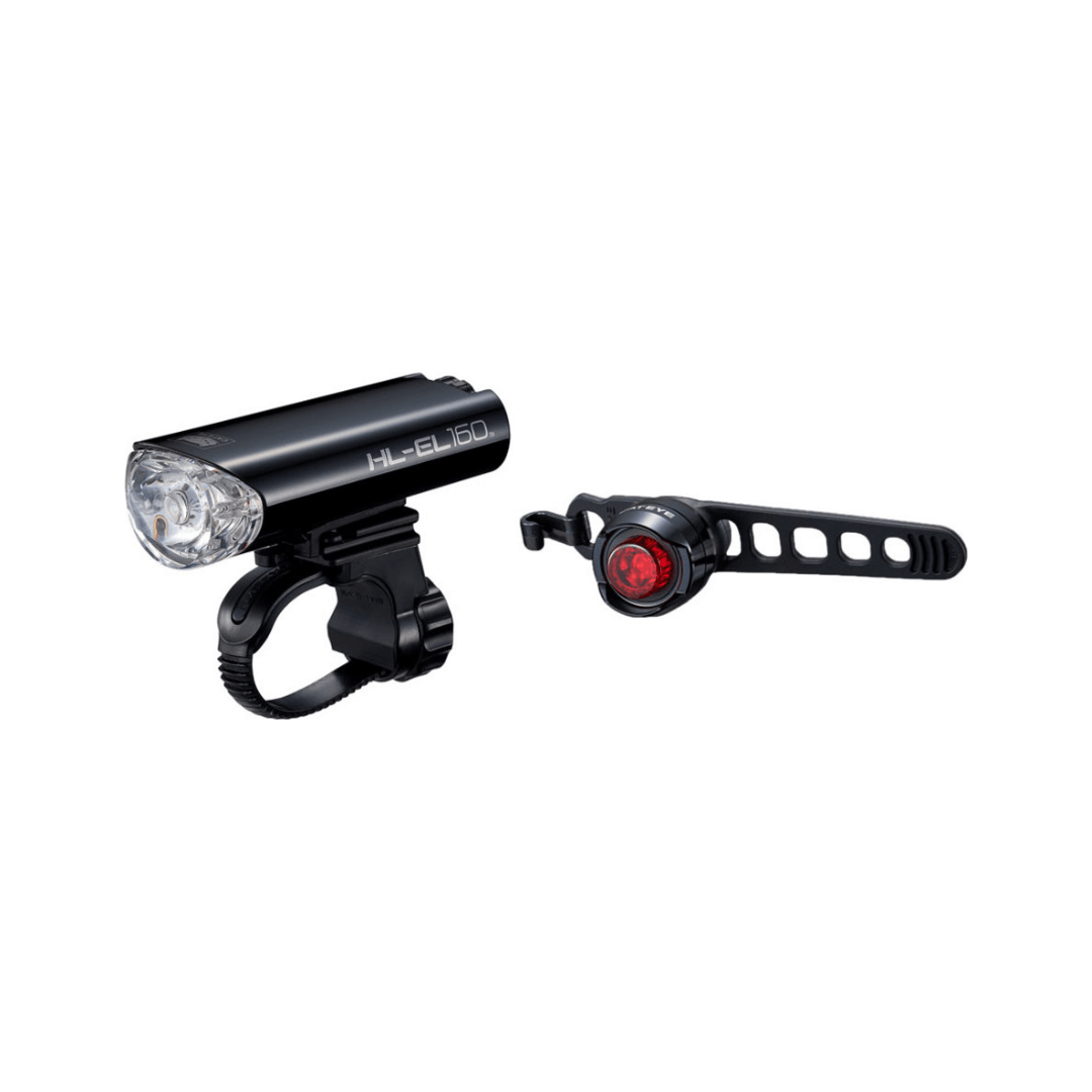 Lampset Cateye Hl-El160 + Orb Tl-Ld150 Led Batterij - Le Coq Wielerartikelen