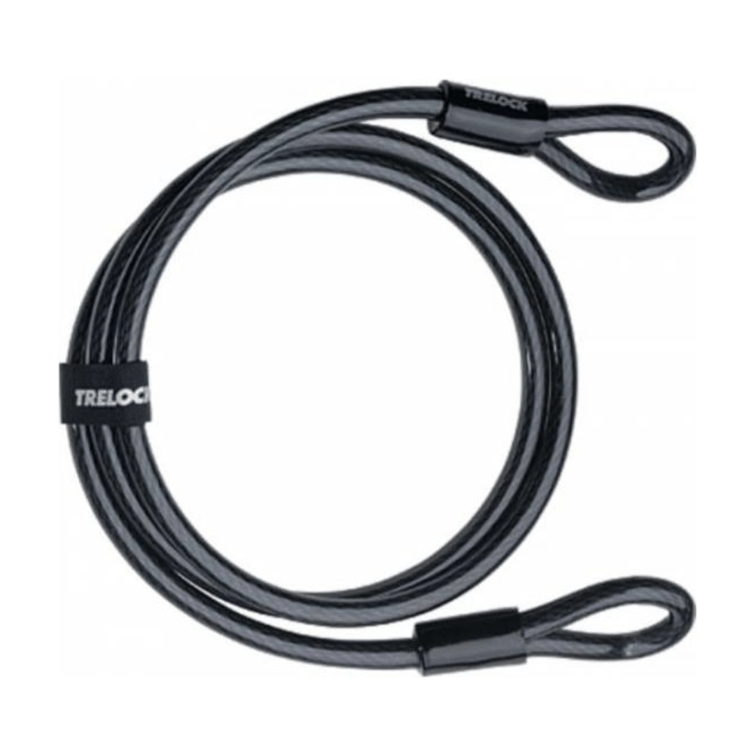 Trelock Loopcable Zs180 Ø10mm, stevig kabelslot voor fietsverlichting, gemaakt van duurzaam metaal, zwart van kleur.