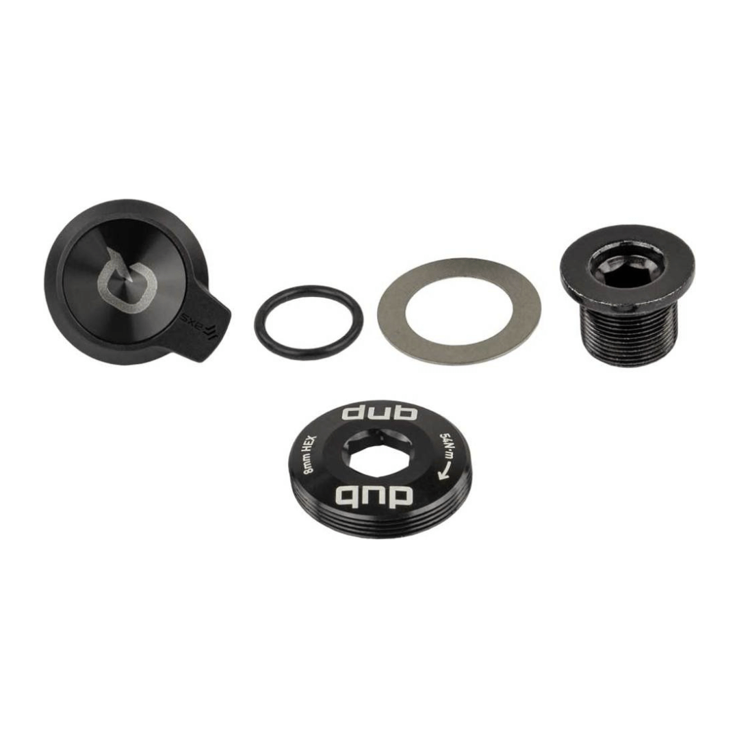 Zwart Sram Trapd Rival Axs fietsbout M18/M30 Dub staal met verlichting, zichtbaar op de afbeelding