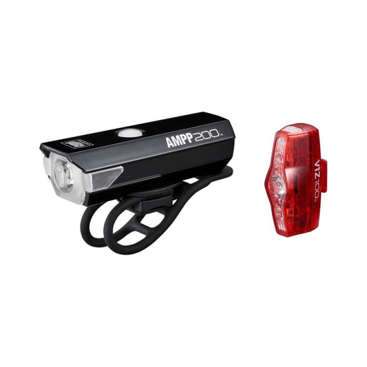 Lampset Cateye Ampp200 + Viz100 Hl-El042 + Tl-Ld800B Led Usb Oplaadbaar - Zwart - Le Coq Wielerartikelen