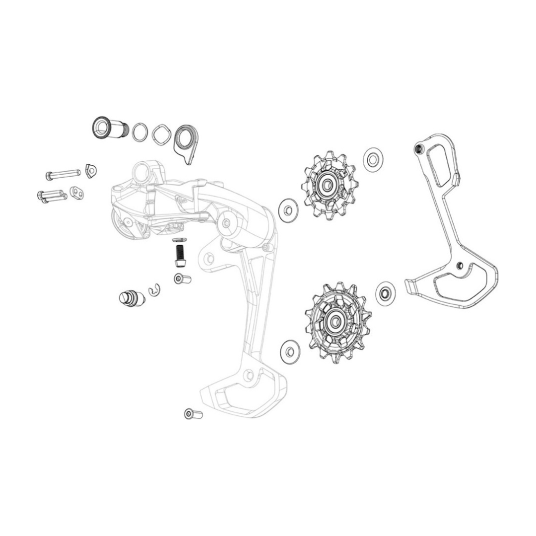 Sram Derad Gx Eagle kooi voor verlichtingskabels, zwart, geschikt voor mountainbikes en e-bikes