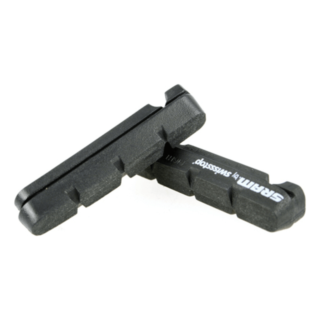 Sram Remrubber Race Set A 2 remblokjes voor velgremmen, zwart rubber met bevestigingsonderdelen, geschikt voor racefiets.