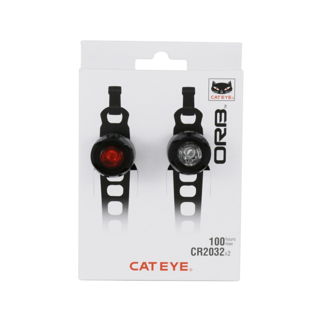 Lampset Cateye Orb Sl-Ld160-F + Sl-Ld160-R Led - Zwart - Le Coq Wielerartikelen