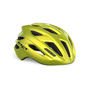 Racefiets helm van MET met verlichte details, ontworpen voor optimale veiligheid en comfort tijdens het fietsen.