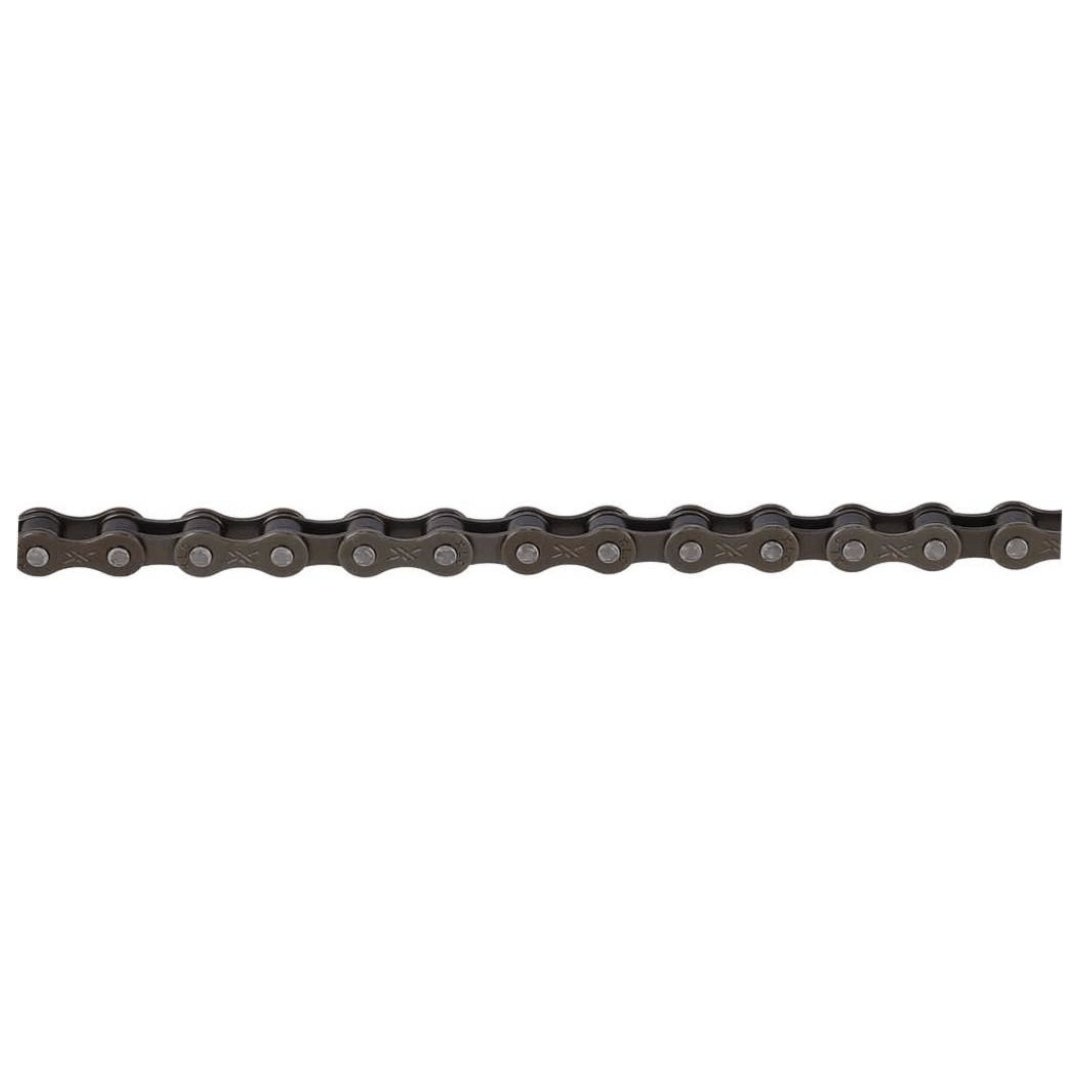 Bruine XLC CC-C20 1V ketting met 114 schakels voor Single Speed fietsen, zichtbaar in de afbeelding.