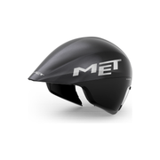 Met Drone Wide Body II aerodynamische tijdrit fietshelm van MET met verlichting voor optimale zichtbaarheid en prestaties.