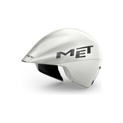 MET Drone Wide Body II aerodynamische tijdrit fietshelm met geïntegreerde verlichting en strak design.