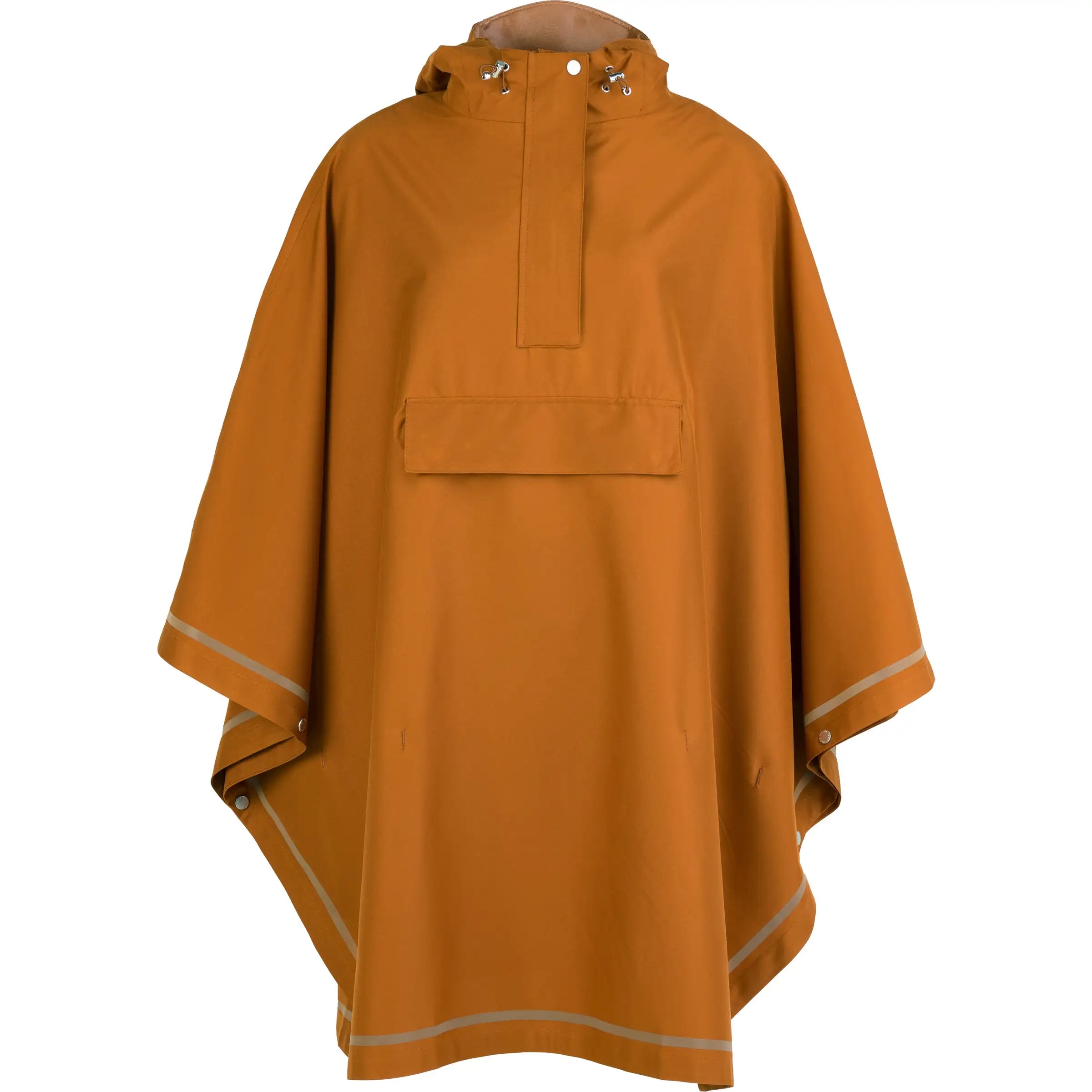 Weathergoods Sweden poncho in waterdichte stof, grijs met capuchon, geschikt voor regenachtige dagen.