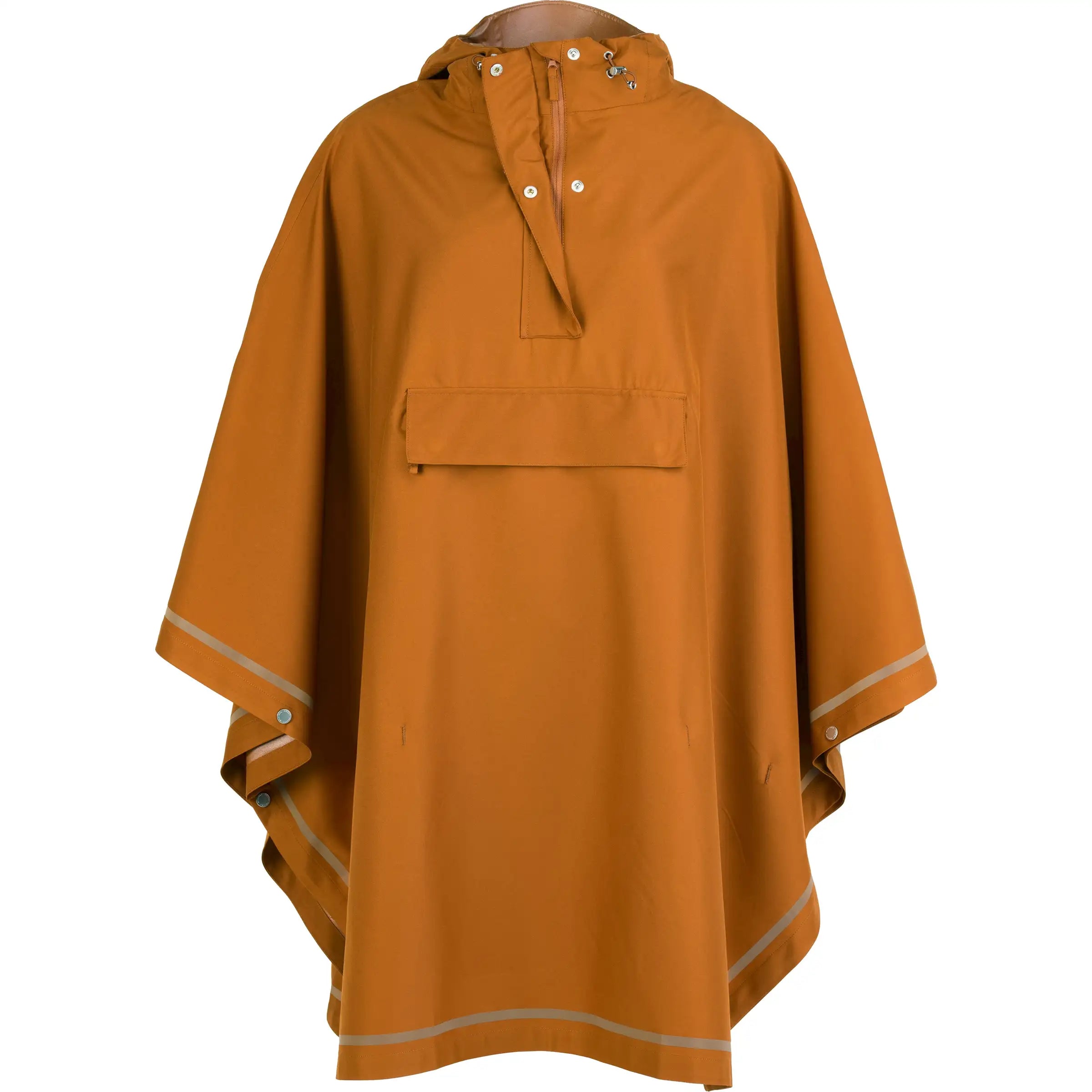 Weathergoods Sweden poncho in grijs met capuchon en knoopsluiting, waterdicht en windbestendig voor bescherming tegen het weer.