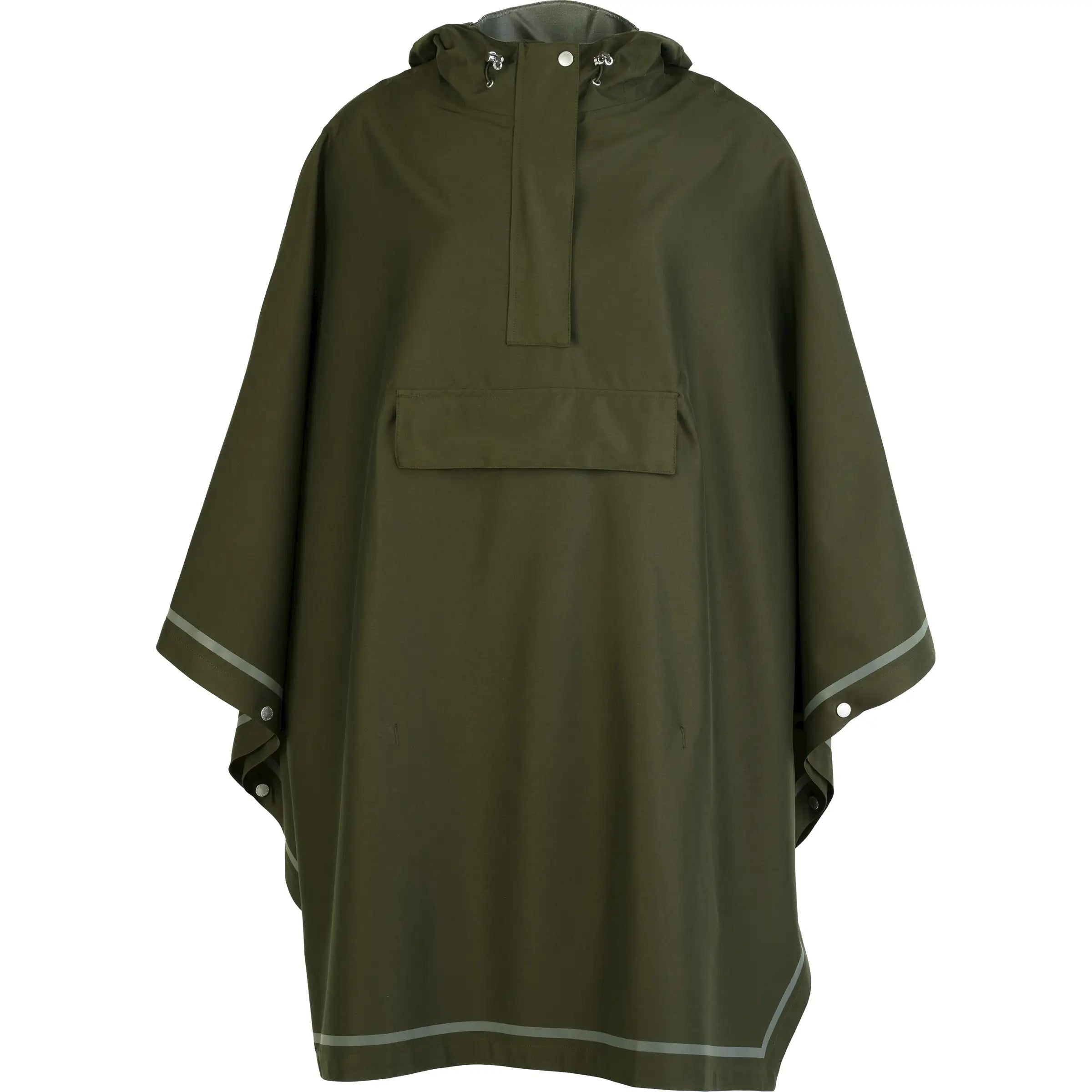 Weathergoods Sweden poncho in zachte waterdichte stof met capuchon en opvallend ontwerp, geschikt voor regenachtig weer.