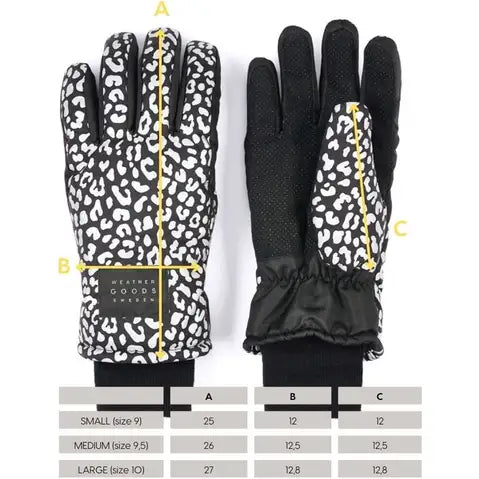 Weathergoods Sweden Luna Leopard Reflecterende Handschoenen Warm Winddicht