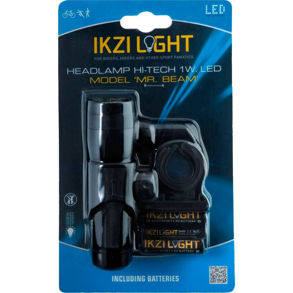 Ikzi Light Koplamp Mr Beam 1W Led Batterij Stuurbocht - Le Coq Wielerartikelen