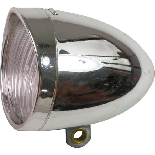Ikzi Light Koplamp Retro Batterij Chroom - Le Coq Wielerartikelen