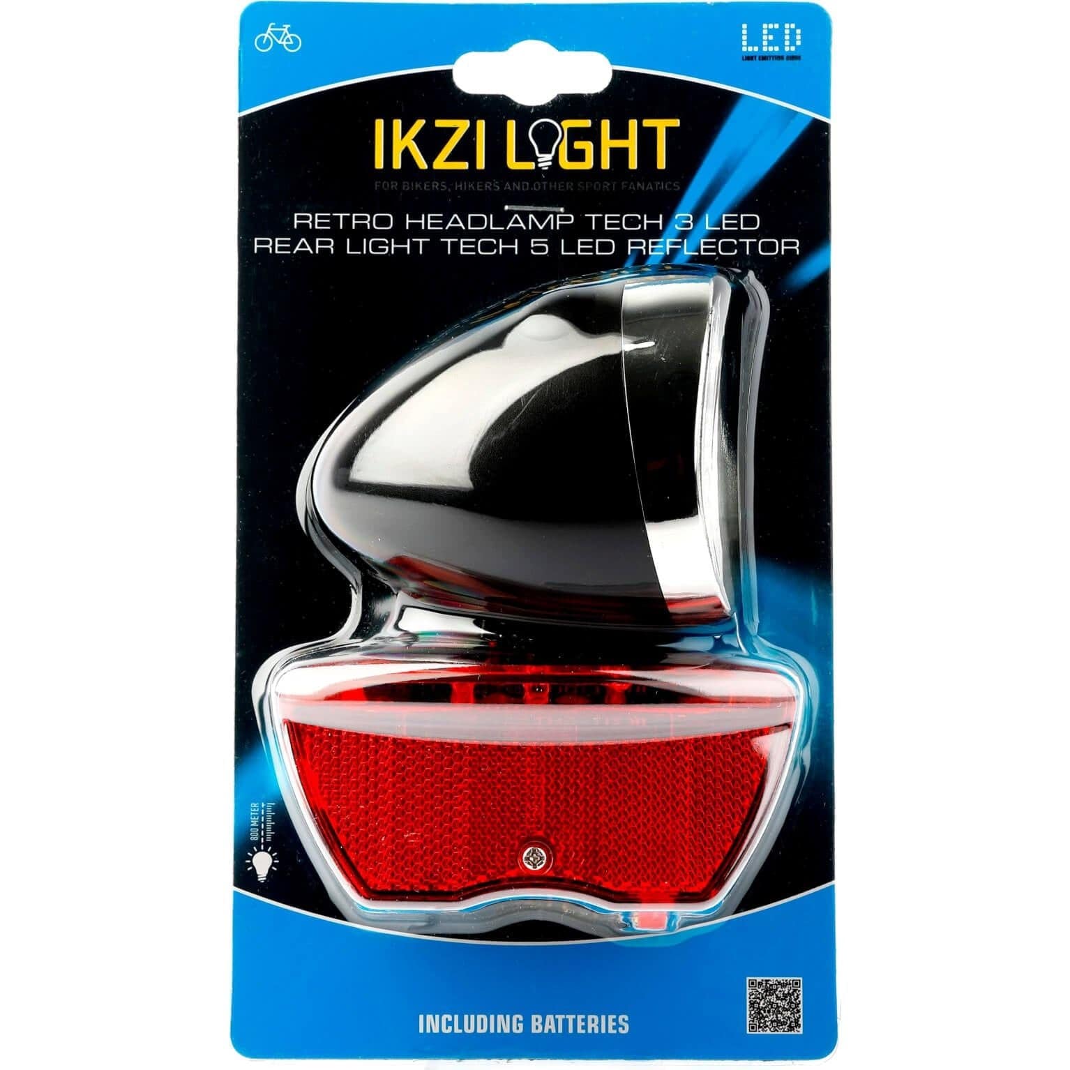 Ikzi Light Verlichtingsset Retro Batterij Zwart - Le Coq Wielerartikelen