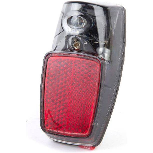 Ikzi Light achterlicht met batterij en spatbord, zwart, voor fiets, zichtbaar met kabelverbinding en bevestigingsbeugel